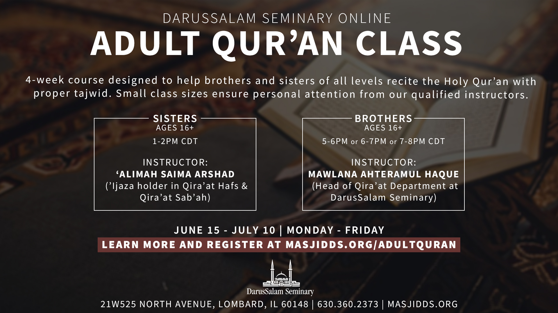 Adult Arabic Class – Masjid DarusSalam