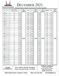 hanfia masjid namaz timetable