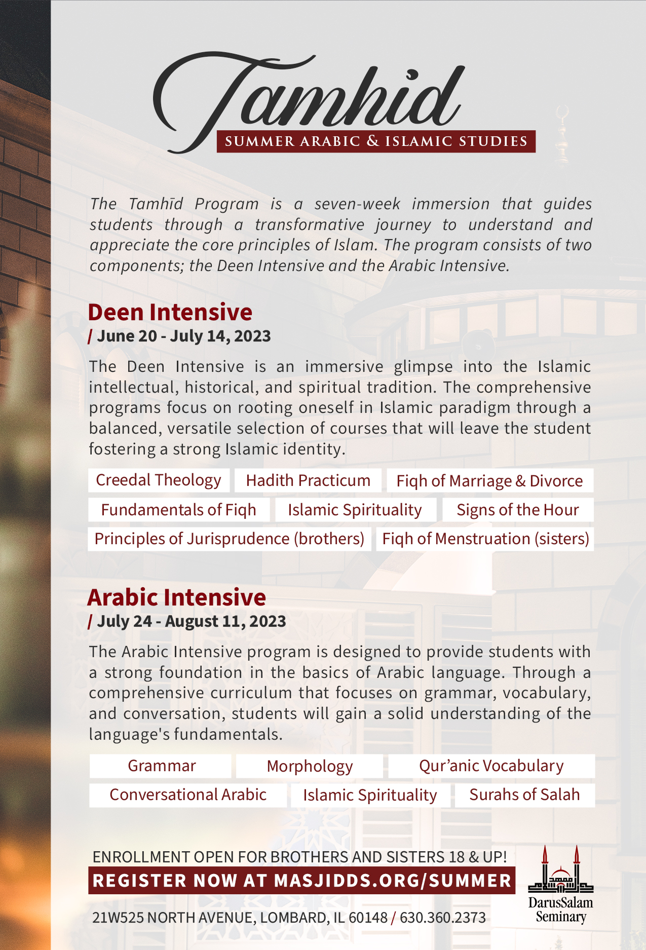 Tamhid SUMMER ARABIC & ISLAMIC STUDIES